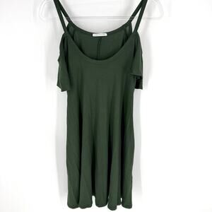 Robin Piccone Cold Shoulder Mini Dress with Pockets Green Size Small